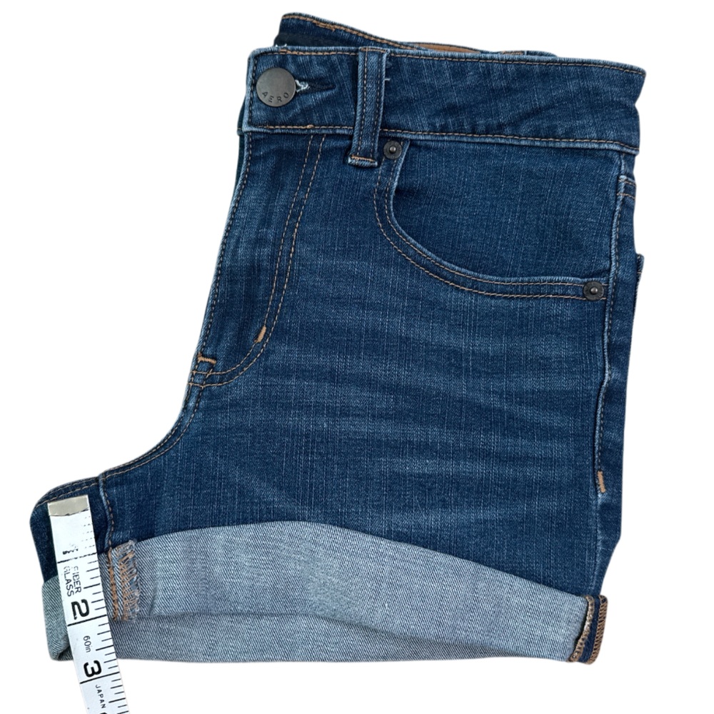 Aeropostale High Rise Midi Denim Jean Shorts Women's 4 - Picture 8 of 9